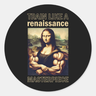 Adesivo Redondo Mona Lisa Bodybuilding Muscle Gym Weising Wo