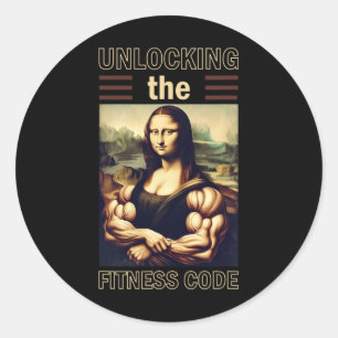 Adesivo Redondo Mona Lisa Bodybuilding Muscle Gym Weising Wo