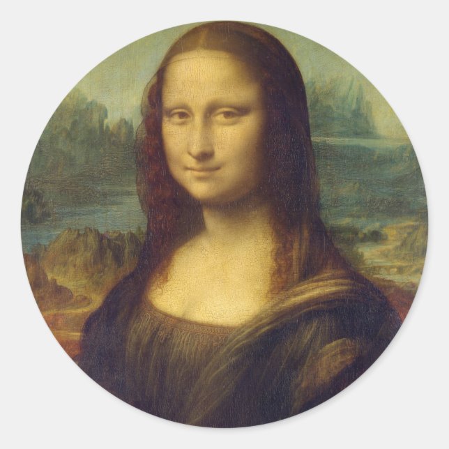 Adesivo Redondo Mona Lisa by Leonardo Da Vinci (Frente)