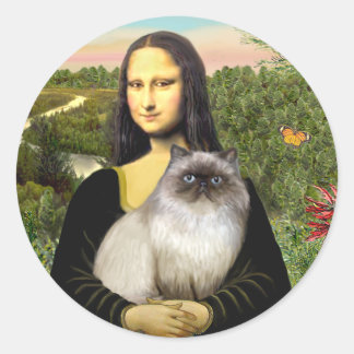 Adesivo Redondo Mona Lisa - gato himalaio 7