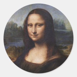 Adesivo Redondo Mona Lisa & Leonardo da Vinci /Itália vintage