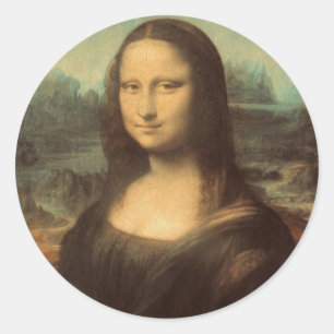Adesivo Redondo Mona Lisa por Leonardo da Vinci