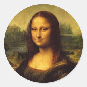 Adesivo Redondo Mona Lisa por Leonardo da Vinci