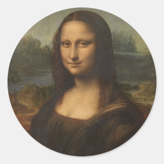Adesivo Redondo Mona Lisa por Leonardo da Vinci
