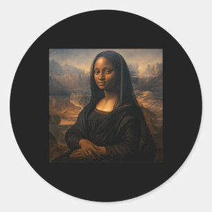 Adesivo Redondo Mona Lisa Preta Mês da História Negra Juneteenth