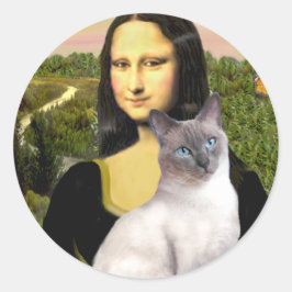Adesivo Redondo Mona Lisa - Siamesa 24 (ponto azul)