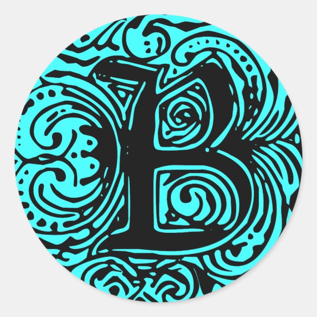 Adesivo Redondo Monarchia Black "B" (Frente)