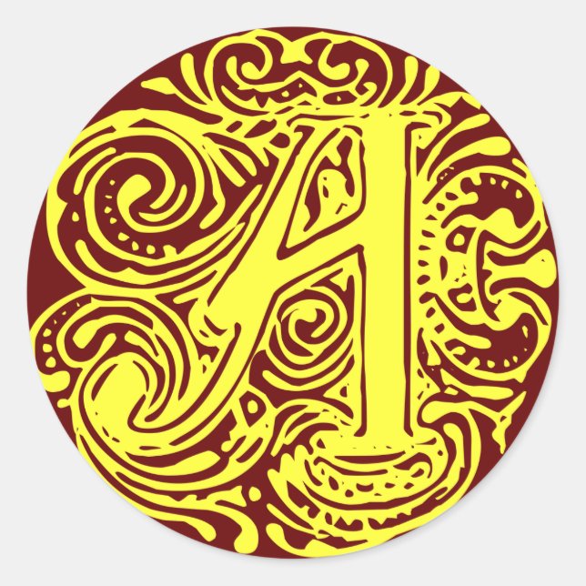 Adesivo Redondo Monarquia Amarelo "A" (Frente)