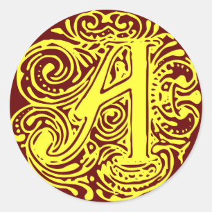 Adesivo Redondo Monarquia Amarelo "A"