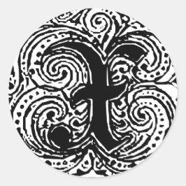 Adesivo Redondo Monarquia "X"