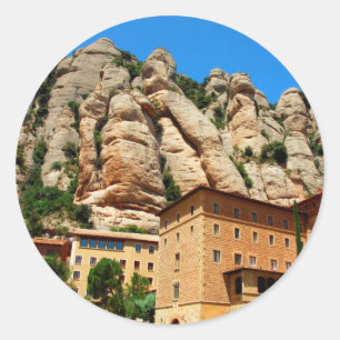 Adesivo Redondo Monastério Montserrat, Catalunha, Espanha