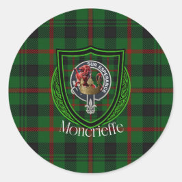 Adesivo Redondo Moncrieffe Scottish Clan Tartan & Crest
