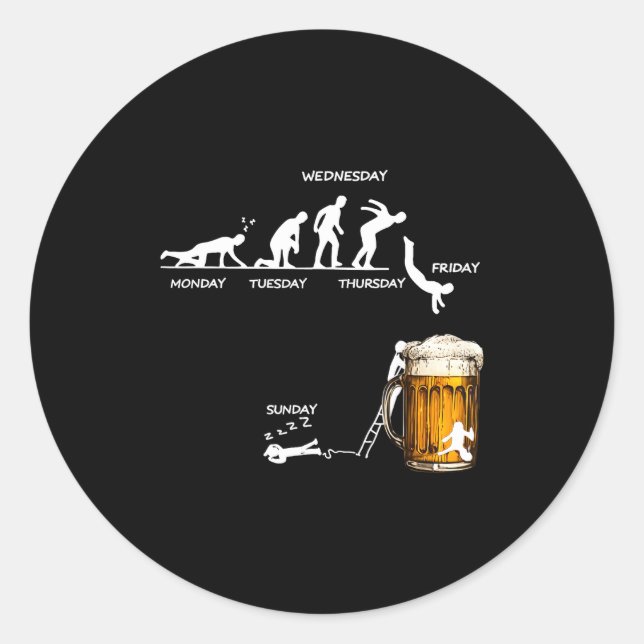 Adesivo Redondo Monday Tuesday Thursday Friday Saturday Sunday Bee (Frente)