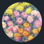 Adesivo Redondo Monet - Cama de Chrysanthemum<br><div class="desc">Claude Monet,  famosa pintura da Cama de Chrysanthemums</div>
