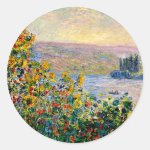 Adesivo Redondo Monet - Flores de Vetheuil