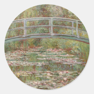 Adesivo Redondo Monet French Bridge Giverney