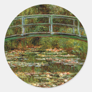 Adesivo Redondo Monet French Bridge Giverney