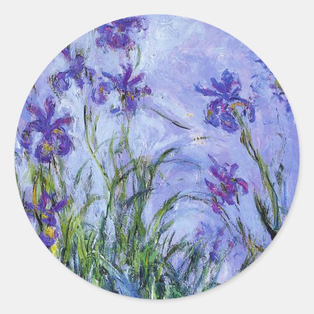Adesivo Redondo Monet Lilac Irisa Stickers (Frente)