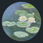 Adesivo Redondo Monet - Lírios De Água, Efeito Da Noite<br><div class="desc">Lírios d'água,  Efeito da Noite,  famosa pintura de Claude Monet.</div>