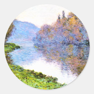 Adesivo Redondo Monet - Margens do Sena em Jenfosse