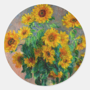 Adesivo Redondo Monet Sunflower