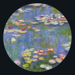 Adesivo Redondo Monet Water Lily 1916 Stickers<br><div class="desc">Monet Water Lily 1916. Pintura a óleo na canvas desde 1916. O impressionista francês Claude Monet continua famoso e amado pelas pinturas de lírio-d'água que ele criou em seu lago de jardim em Giverny. Esta pintura específica de lírio-d'água é de 1916 e revela a mudança de Monet para uma abstração...</div>