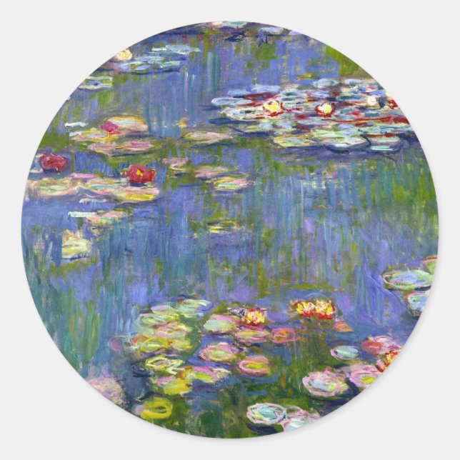 Adesivo Redondo Monet Water Lily 1916 Stickers (Frente)