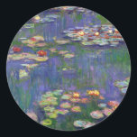 Adesivo Redondo Monet Water Lily - Pintura de plataforma<br><div class="desc">Monet Water Lily - Esta pintura clássica de Monet foi pintada por Claude Monet em 1916. Faz parte da sua famosa coleção de lírios aquáticos onde ele pinta em seu jardim em Giverney,  França. Uma pintura de obra-prima.</div>