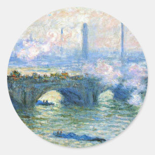 Adesivo Redondo Monet - Waterloo Bridge, Londres