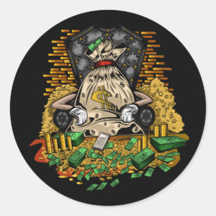 Adesivo Redondo Money Bag