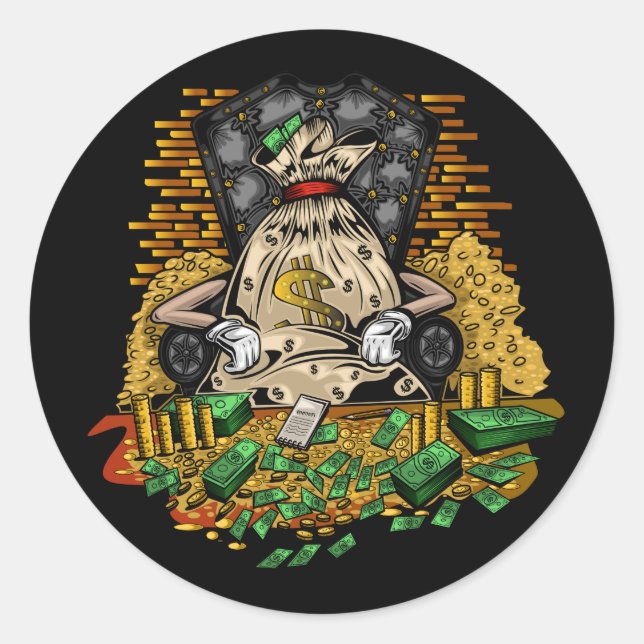 Adesivo Redondo Money Bag (Frente)