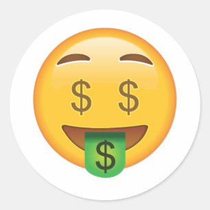 Adesivo Redondo Money Face - Emoji