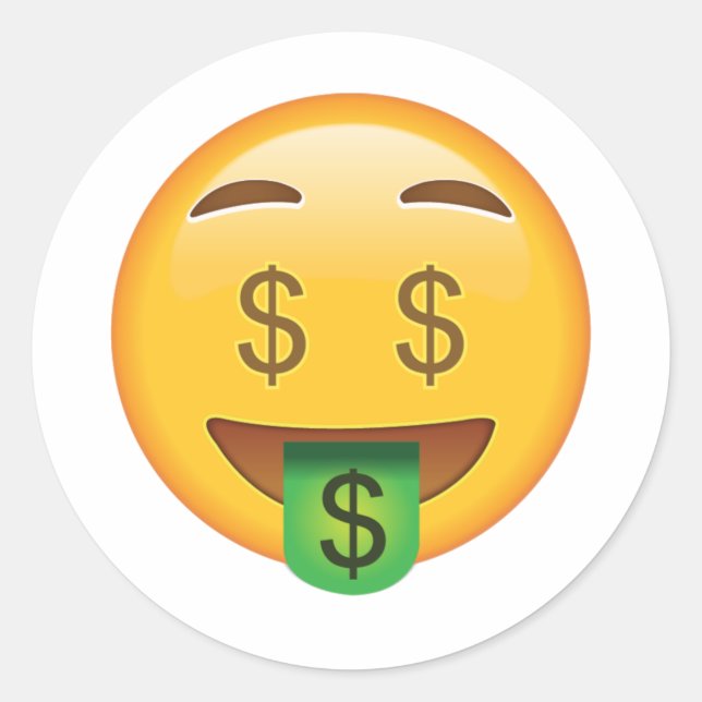Adesivo Redondo Money Face - Emoji (Frente)