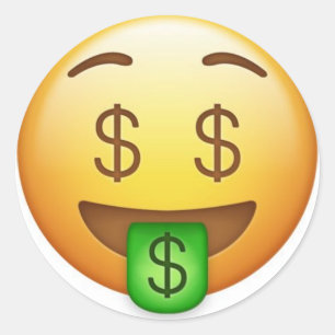 Adesivo Redondo Money Mouth Hilarious Emoji