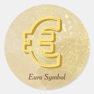 Adesivo Redondo Money Reiki Símbolo amarelo euro infundido
