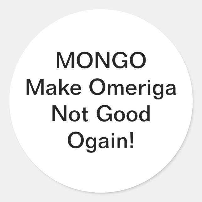 Adesivo Redondo MonGO Drumpf Jeff Hankamer Artjunkhaus Comic Artes (Frente)