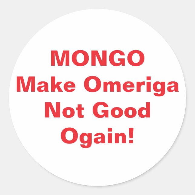 Adesivo Redondo MONGO drumpf Jeff Hankamer Artjunkhaus Comic Arts (Frente)