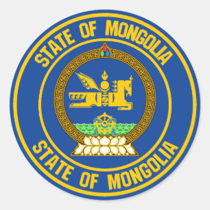 Adesivo Redondo Mongólia Round Emblem
