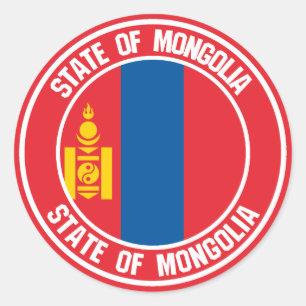 Adesivo Redondo Mongolia Round Emblem