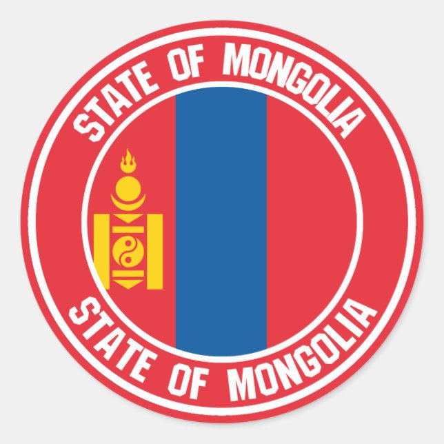 Adesivo Redondo Mongolia Round Emblem (Frente)