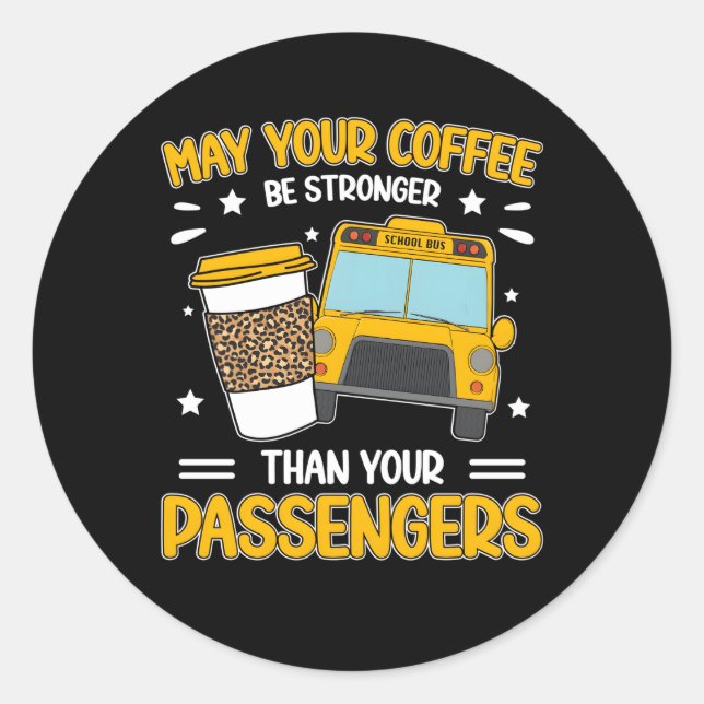 Adesivo Redondo Monitor de Barramento do Café na Escola (Frente)