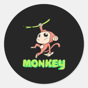 Adesivo Redondo Monkey Banana