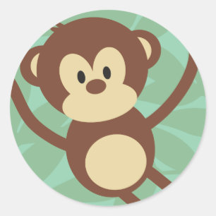 Adesivo Redondo Monkey Business Round Stickers