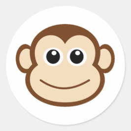 Adesivo Redondo Monkey Cartoon