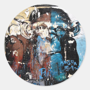 Adesivo Redondo Monkey Classic Round Sticker, Glossy
