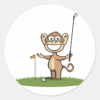 Adesivo Redondo Monkey Golf