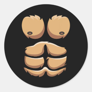 Adesivo Redondo Monkey Gorilla Chest Costume Halloween