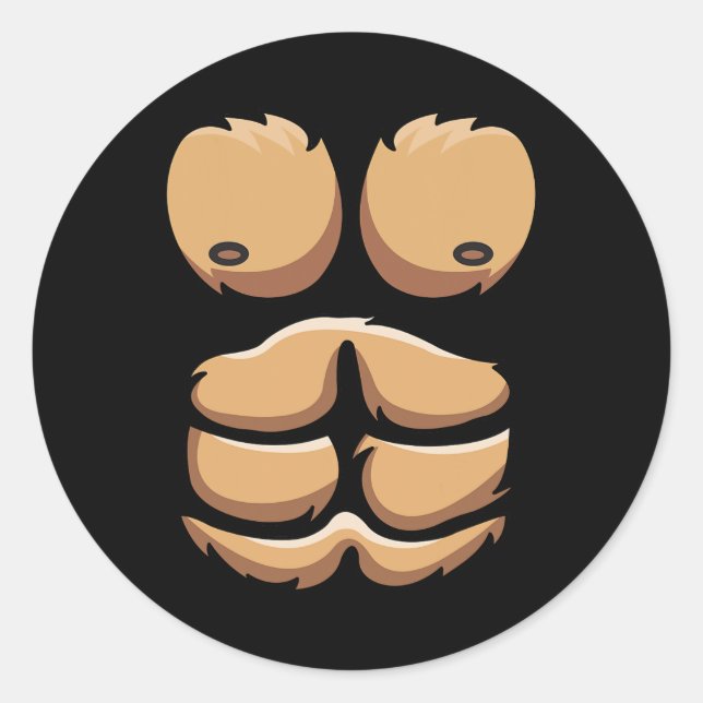 Adesivo Redondo Monkey Gorilla Chest Costume Halloween (Frente)