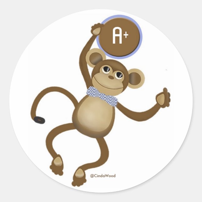 Adesivo Redondo Monkey Sticker (Frente)