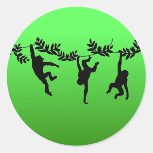 Adesivo Redondo Monkey Troop